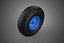 BLUE RIM RUBBER WHEEL TIRE TYRE HUB BEARING CART PNEUMATIC TREAD