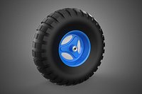 BLUE RIM RUBBER WHEEL TIRE TYRE HUB BEARING CART PNEUMATIC TREAD