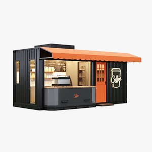 3D Coffee Shop Container Kiosk