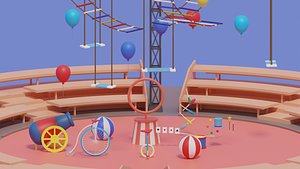 Circus Stage With Circus Props