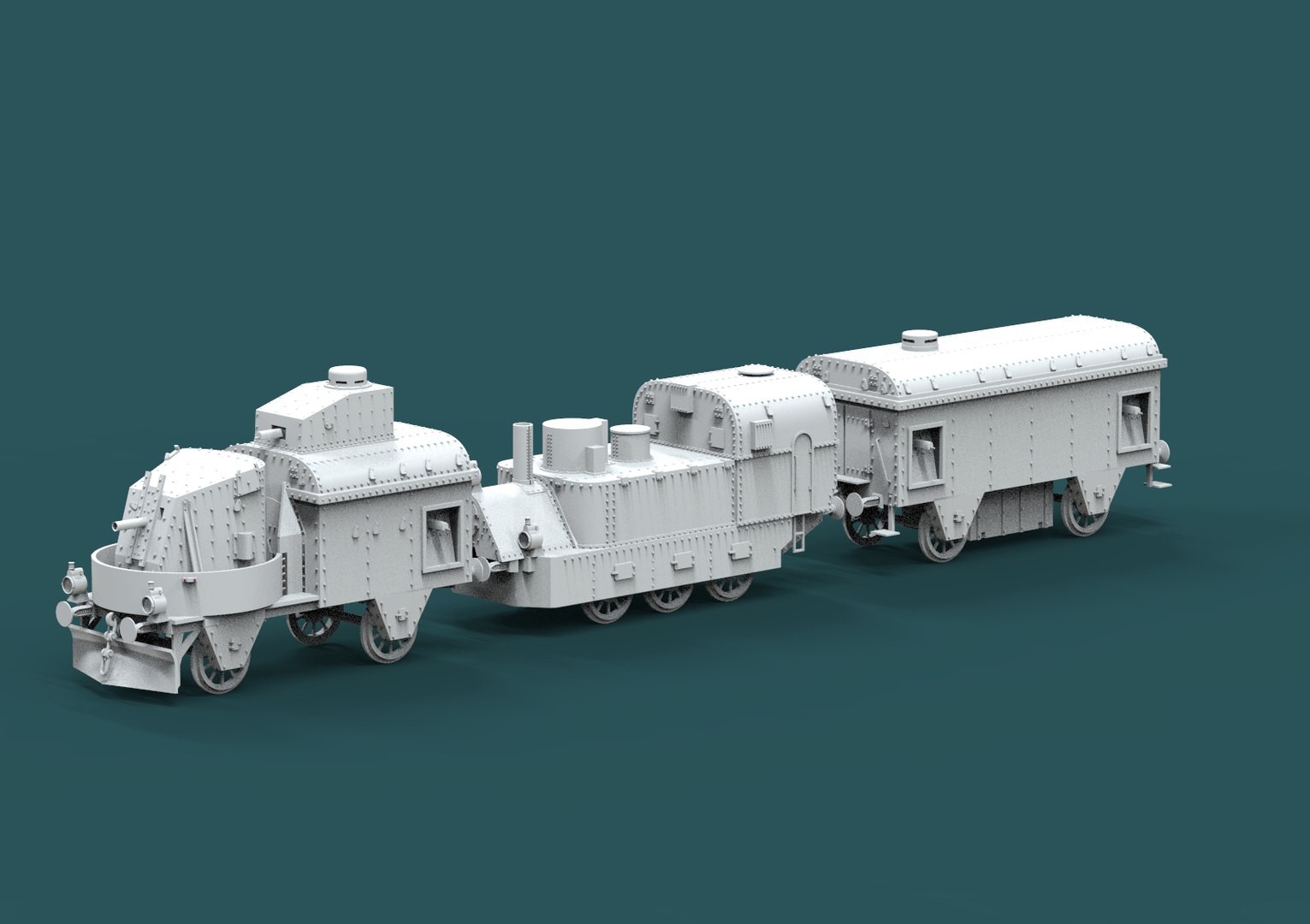 装甲列車3Dモデル - TurboSquid 1547304