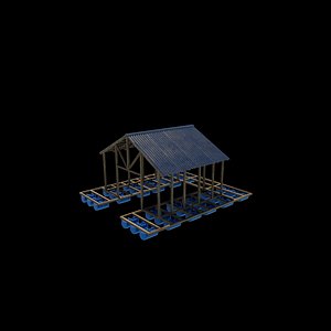 3D floating structure frame 3D model