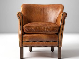 Professor's Leather Chair With Nailheads