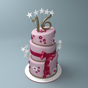 3d model of lopsided birthday cake sweet