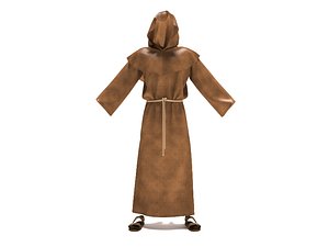 3D rigged monk robe clothes model