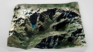 3D Mountain landscape Dragontail Peak Chelan County Washington