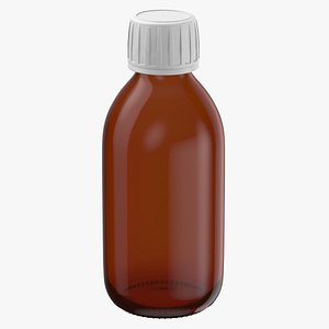 Glass Syrup Bottle 200ml 3D model