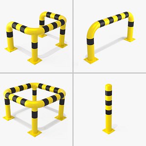 Protection bollard collection 3D model
