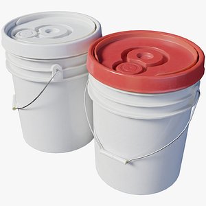 plastic bucket pails 3D