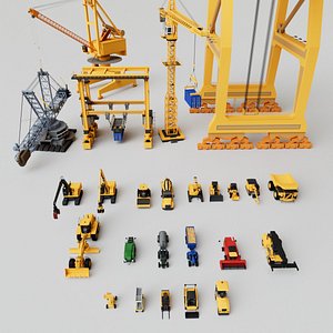 25 Heavy Industrial Machinery Transport Collection Pack 3D model