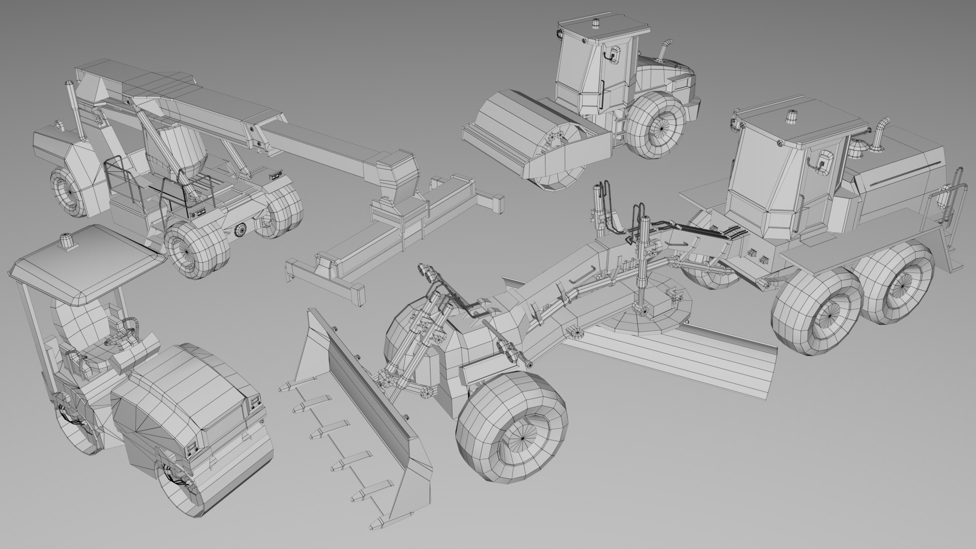 25 Heavy Industrial Machinery Transport Collection Pack 3D Model ...
