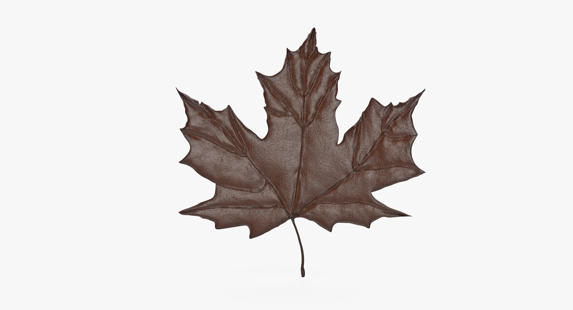 3d model of brown maple leaf