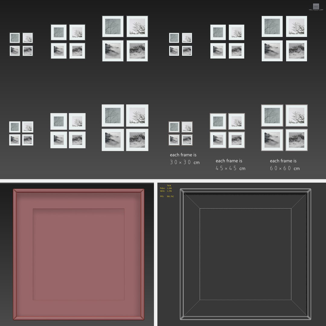 3D Picture Frames Set Model - TurboSquid 1337900