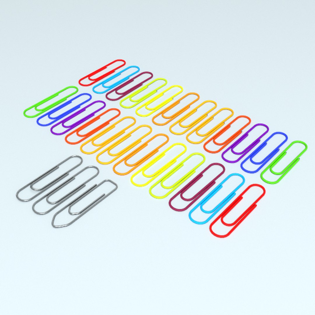3d Model Colored Paper Clips