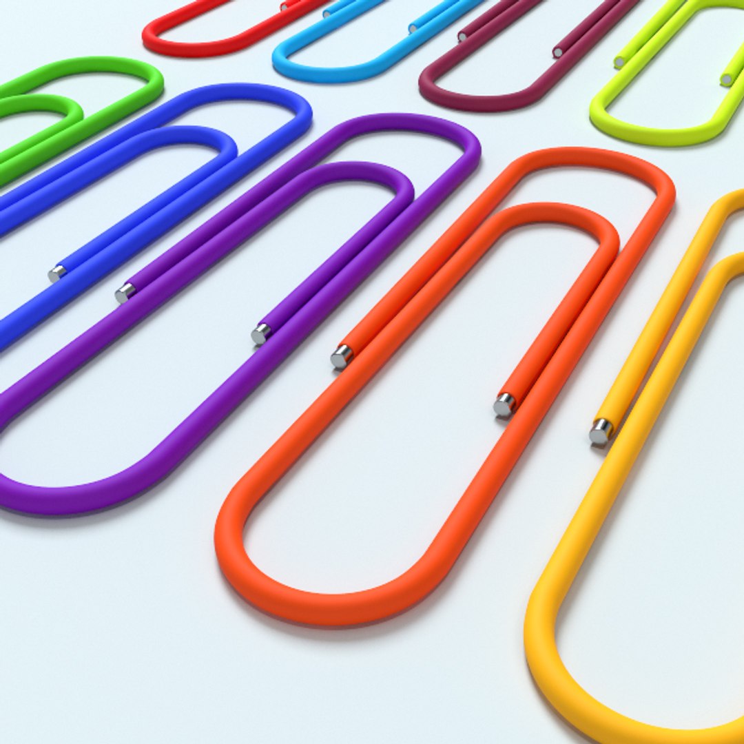 3d Model Colored Paper Clips