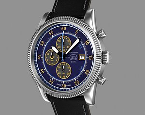 3d chronograph wrist watch design model