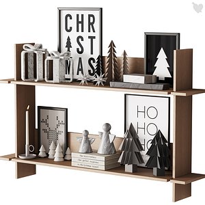 463 happy new year 08 christmas decorative set 01 3D model