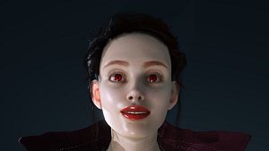 3D Naked Cartoonish vampire girl
