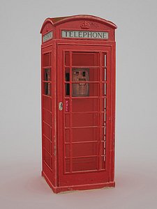 3d british telephone box - model
