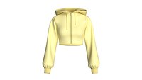 Girls Full Zip Cropped Striped Hoodie