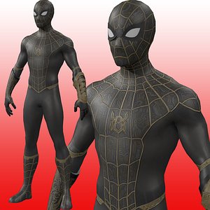 Spiderman Black and Gold 3D Rig Model model