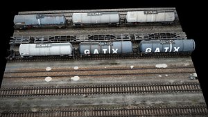 train cisterns railways terrain drone photogrammetry 3D