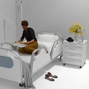3D Hospital Room Interior