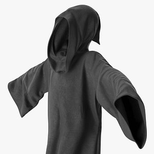 3D Faceless Grim Robe with Tattered Hem Rigged model