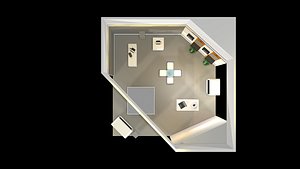 4x4 stand design 3 side open 3D model