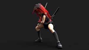 3D Samurai Girl model