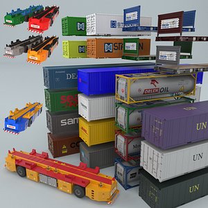 KalmarAGV cargo handling vehicle robot with Containers 3D model