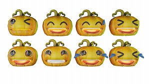 Pumpkin devil emoji on Halloween 3D model