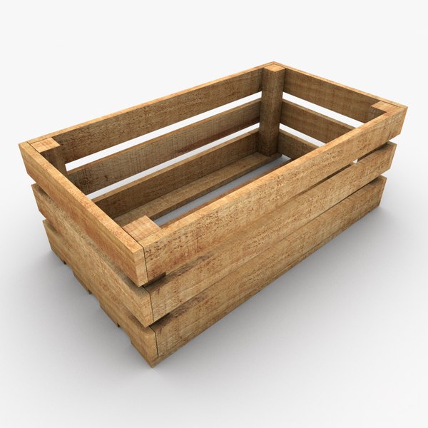 3d wooden crate plank wood model