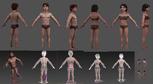 character girl guy Low-poly