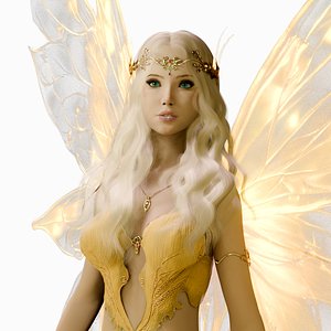 3D Beautiful flying fairy model