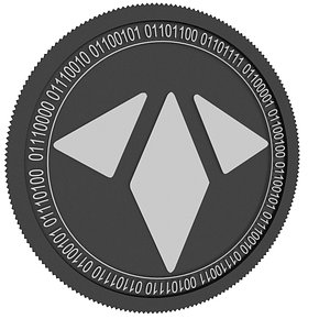 3D model rae token black coin