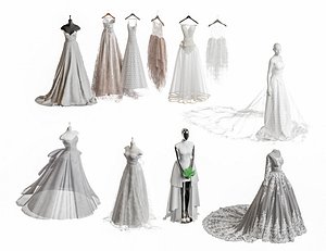 3D Wedding Dress Collection Bridal Gown Wedding Dress Mannequin