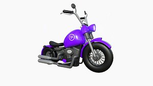 Motorcycle Cartoon A07 Purple - Custom Vehicle Design 3D model
