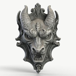 3D Gargoyle Dragon Head 2 Textured