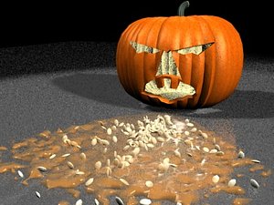 halloween puking pumpkin 3d model