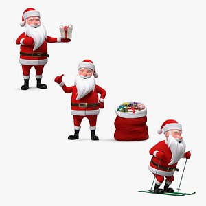 3D Cartoon Character Santa Clauses Collection