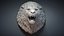 Angry Lion Head Animal Sculpture 3D