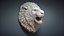 Angry Lion Head Animal Sculpture 3D