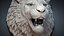 Angry Lion Head Animal Sculpture 3D