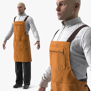 Barista Workwear Uniform on Man 3D
