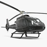 Single Turbine Cabin Helicopter Black with Interior