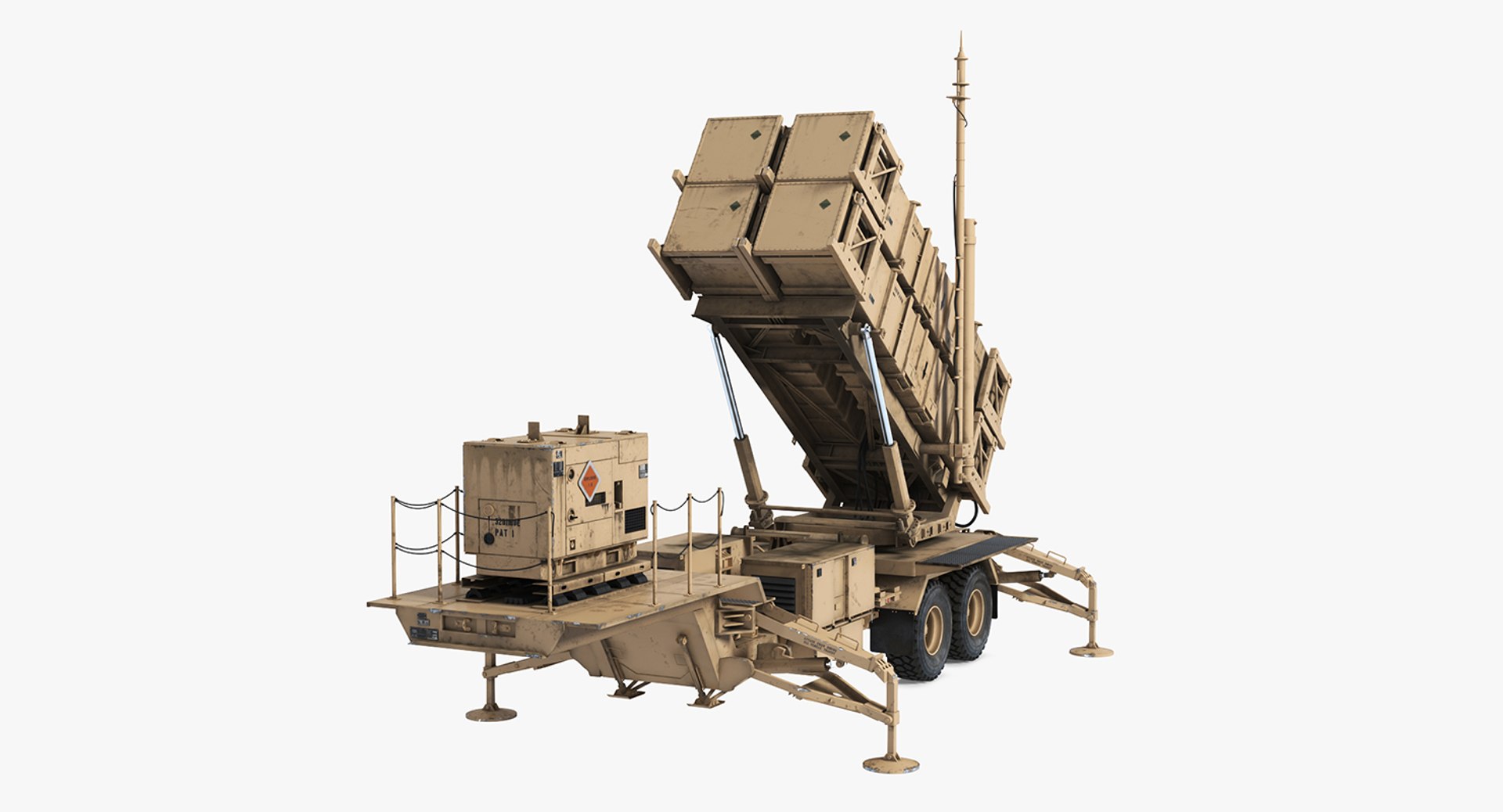 MIM-104 Patriot Battle Position Sand 3D Model 3D model preview