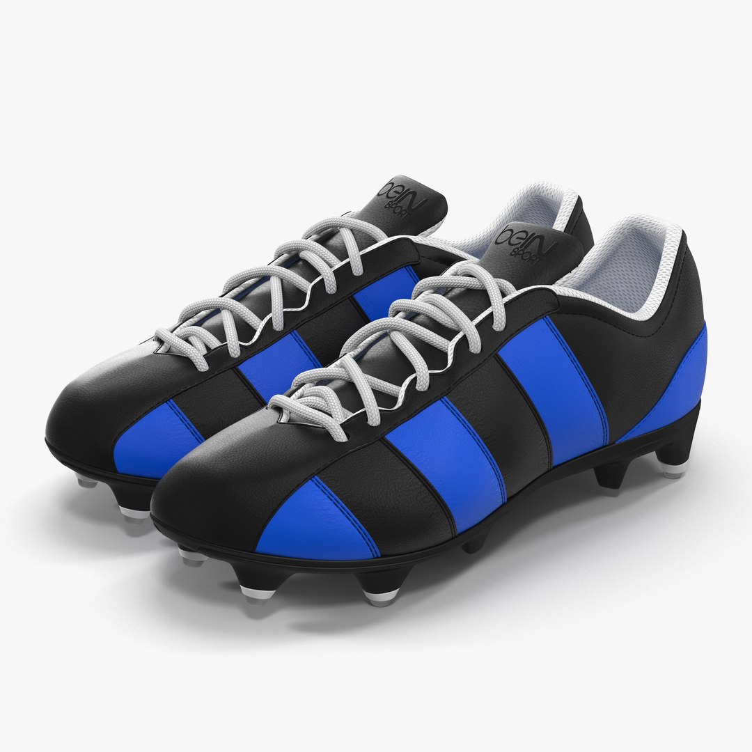 Football Boots 2 Blue 3D Model 3D model preview
