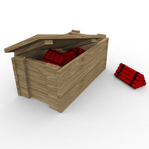dynamites wooden box 3D