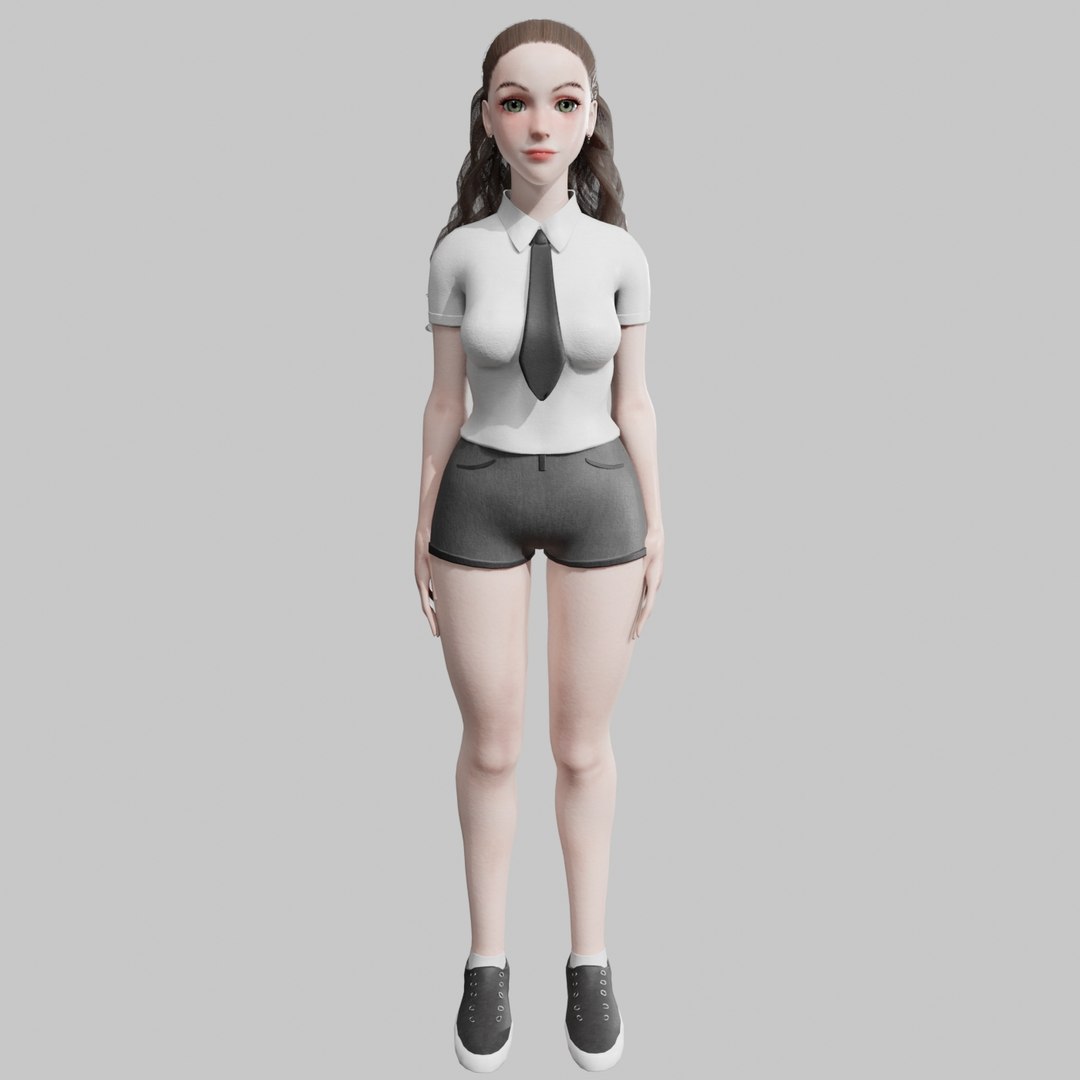 3D Pretty Cartoon Woman V32132 Model TurboSquid 2282158